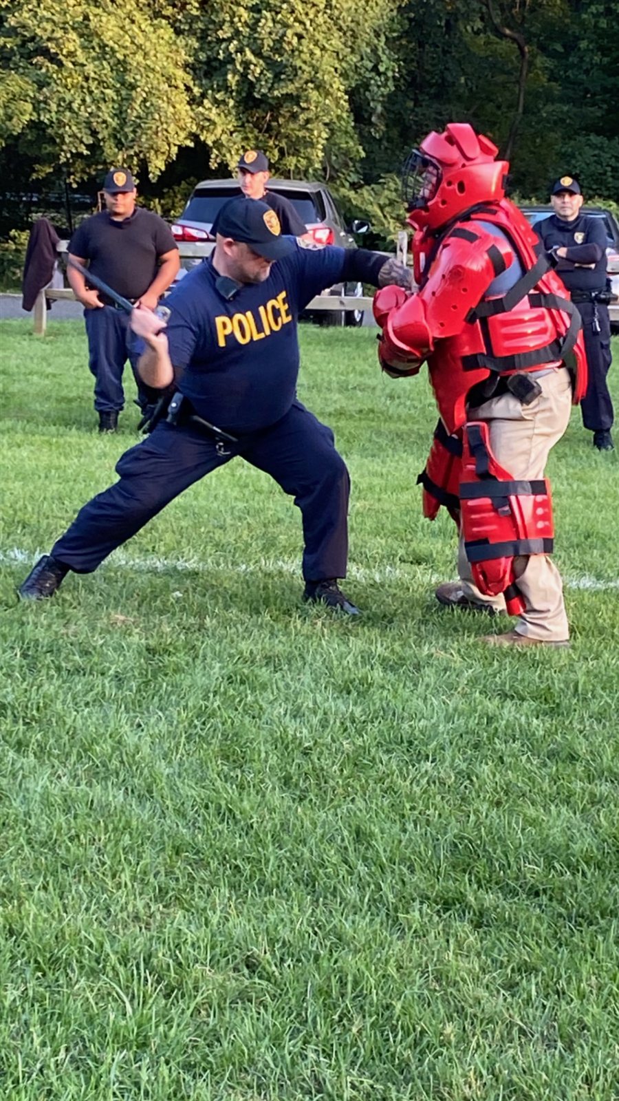 Middletown Township Auxiliary officer during defensive tactics training